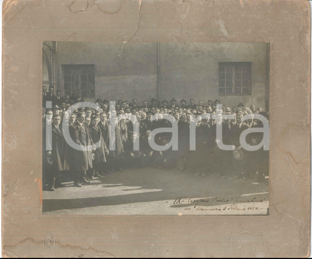 Fotografia d epoca originale 1924 ALESSANDRIA IX Congresso Provinciale Combattenti Foto RIBOURT 35x30 cm 1