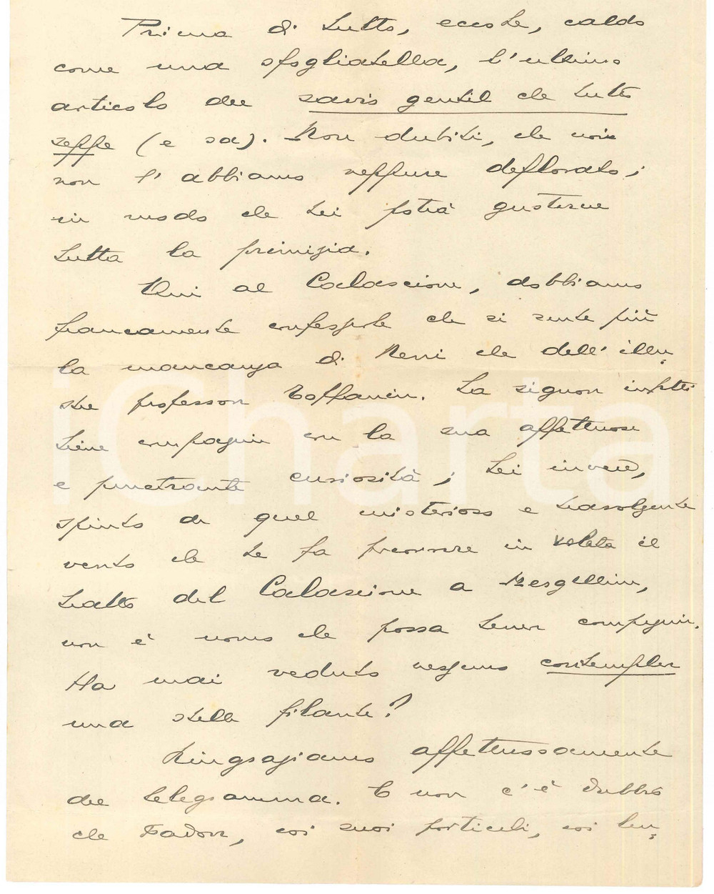 Autografo originale 1960 ca Lettera Giovanni ANSALDO in vacanza al Calascione AUTOGRAFO 1