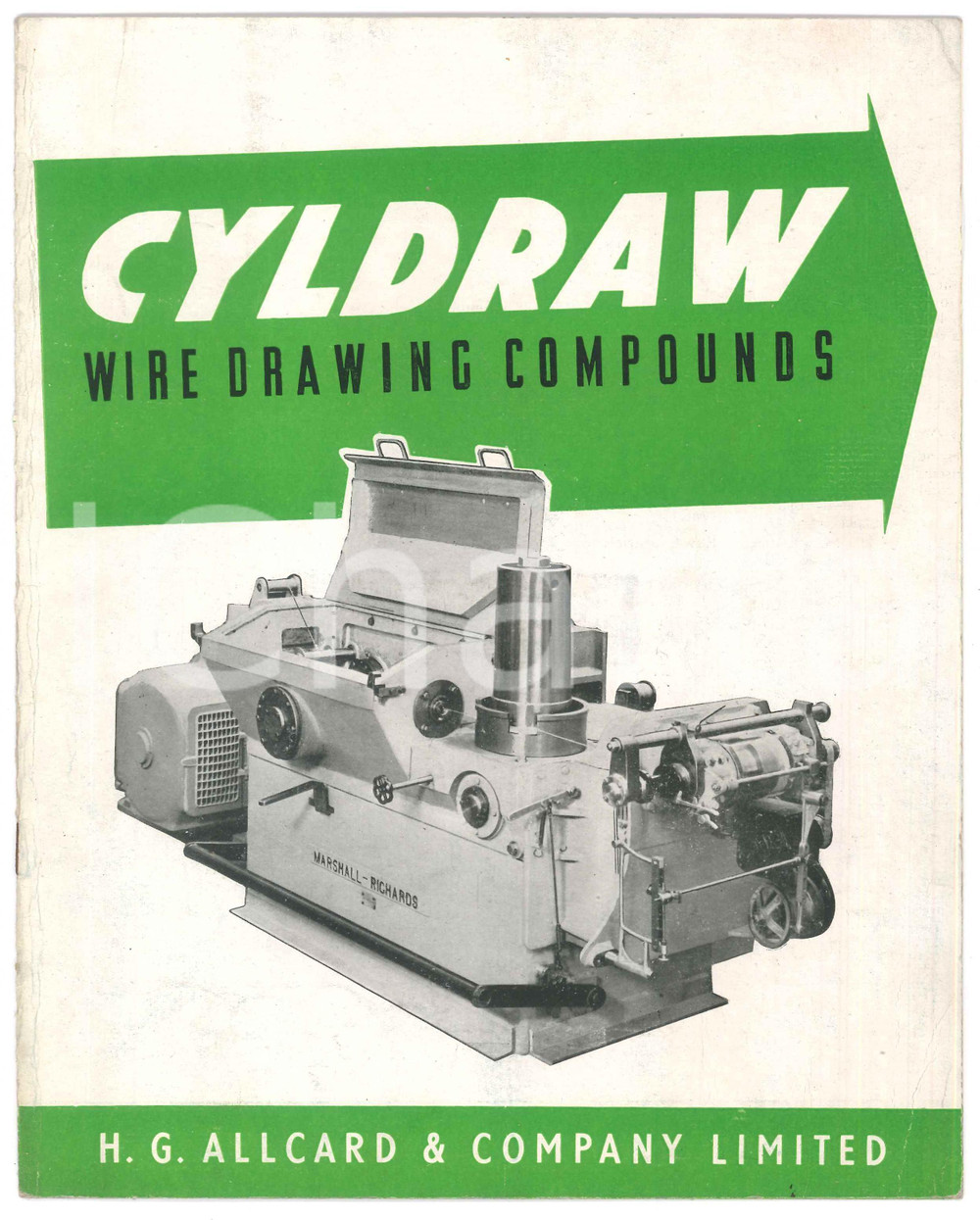 Materiale pubblicitario d’epoca 1960 ca MANCHESTER  H. G. ALLCARD  Cyldraw wire drawing compounds  Catalogue 1