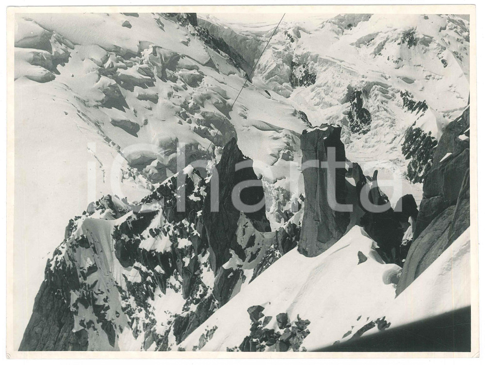 Fotografia d epoca originale 1965 ca MONTE BIANCO Aiguille du Midi  Grand Gendarme  Foto 23x17 cm 1