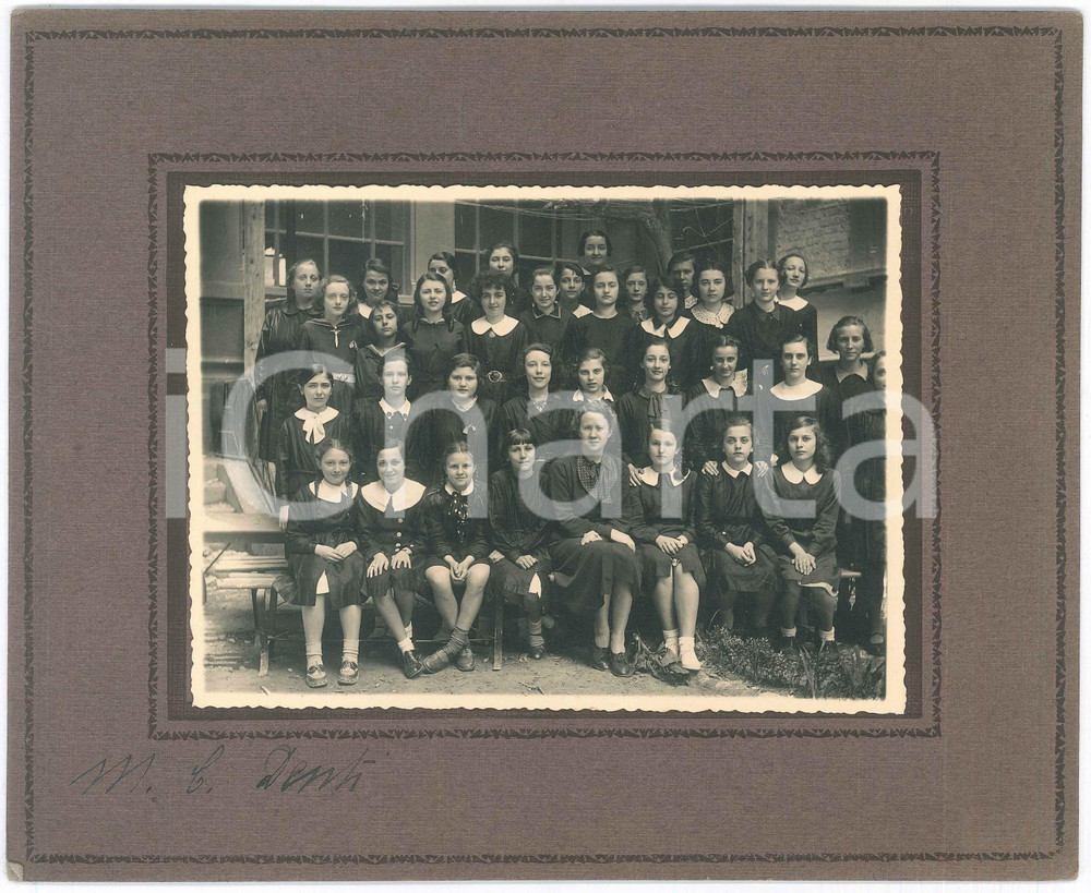 Fotografia d epoca originale 1930 ca ITALIA  SCUOLA FEMMINILE Foto di classe 25x20 cm 1