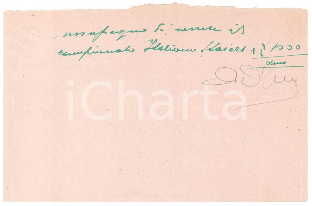 Autografo originale 1940 ca CICLISMO Ingaggio Giuseppe OLMO per campionato italiano AUTOGRAFO 1