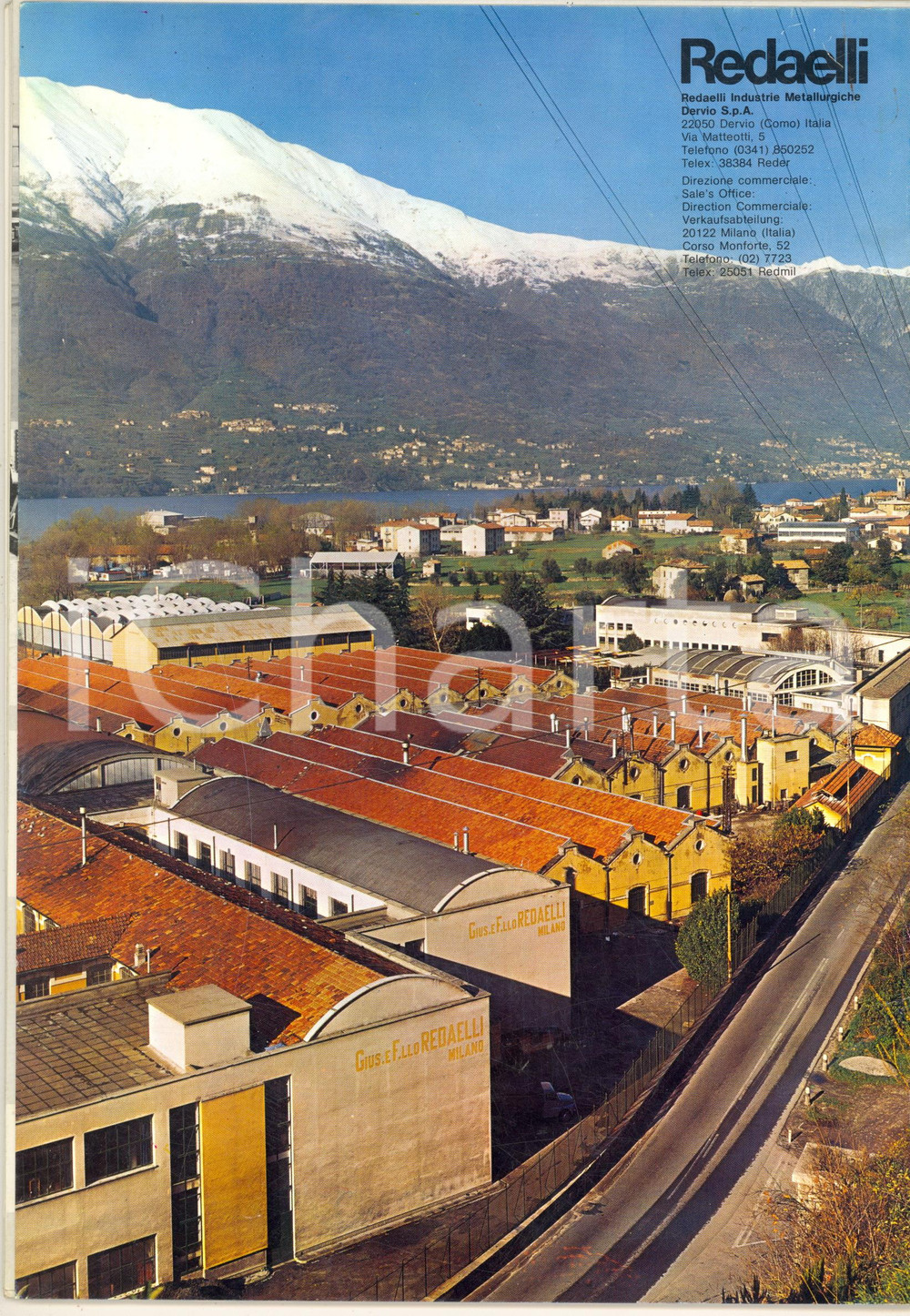Materiale pubblicitario d’epoca 1970 ca DERVIO LC REDAELLI Metallurgiche  Macchine trafilatura Fascicolo 1