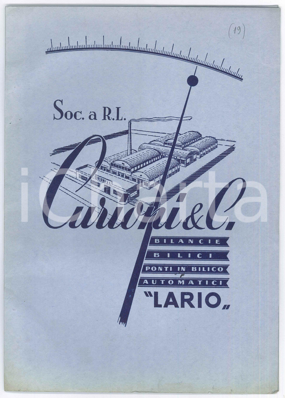 Materiale pubblicitario d’epoca 1950 ca COMO Soc. CURIONI  Bilance e bilici LARIO Fascicolo ILLUSTRATO 1