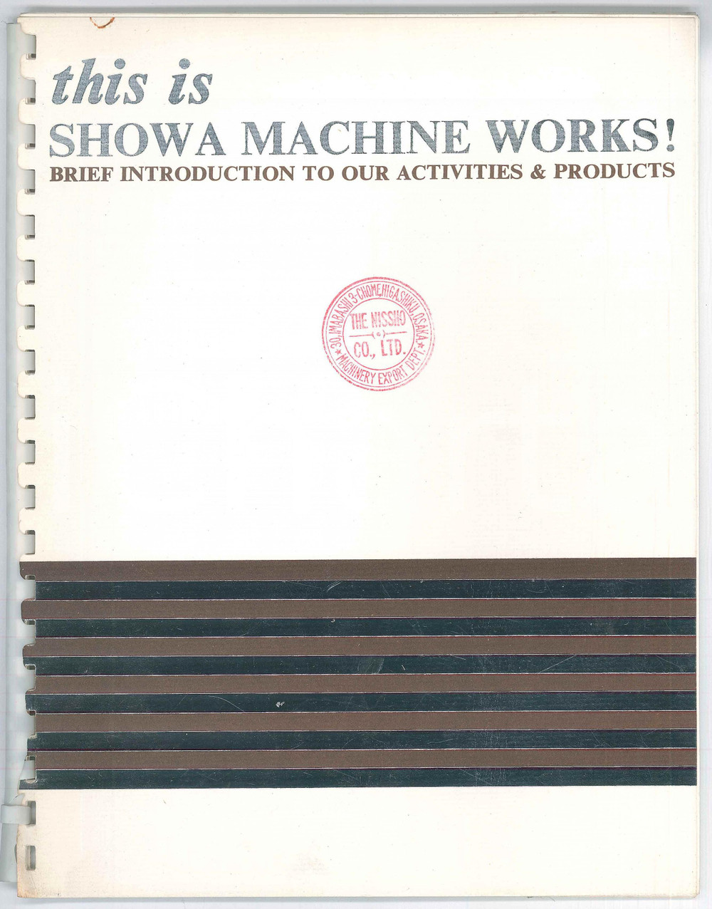 Materiale pubblicitario d’epoca 1970 ca JAPAN  SHOWA MACHINE WORKS  Fascicolo ILLUSTRATO 34 pp. 1