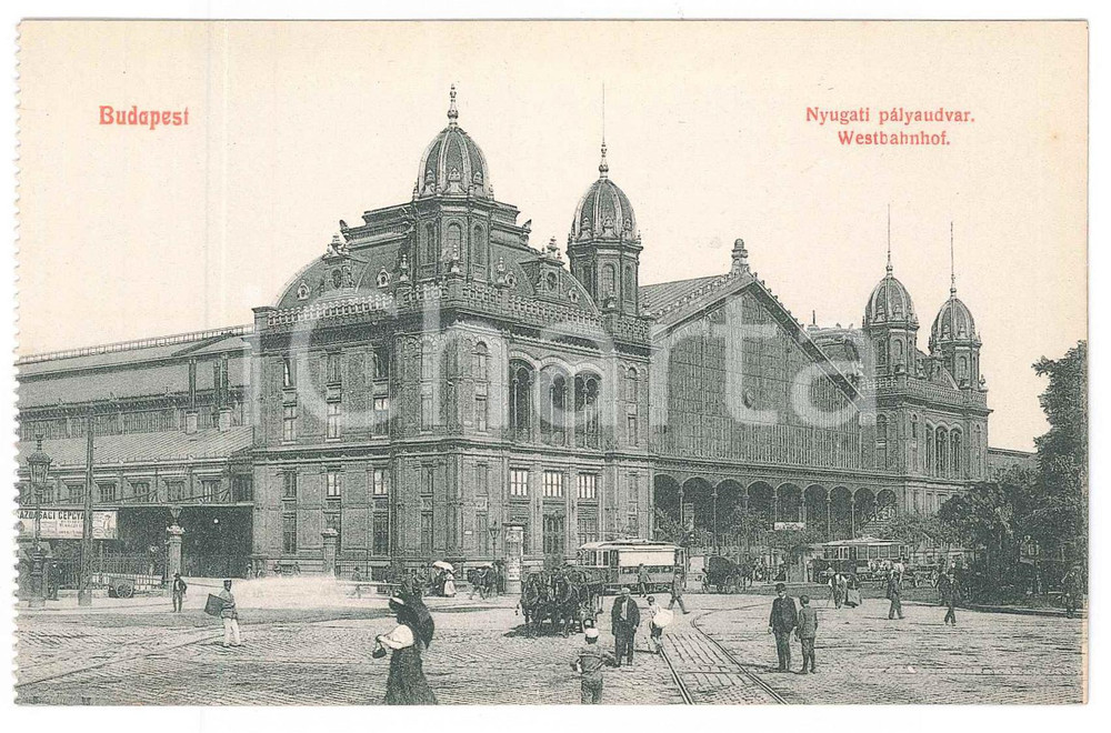 Cartolina originale da collezione 1910 ca BUDAPEST Nyugati pÃ¡lyaudvar  Train station  Postcard FP NV 1