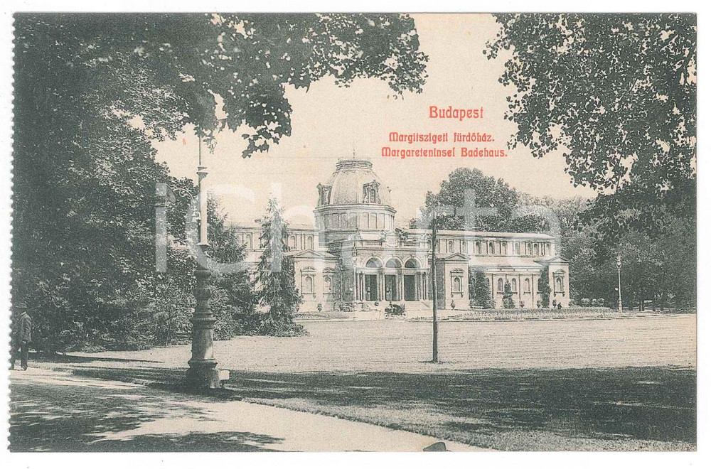 Cartolina originale da collezione 1910 ca BUDAPEST Margitsziget fÃ¼rdÅ‘hÃ¡z  Margaret Island bathhouse  Postcard 1