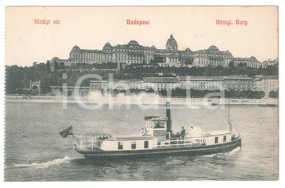 Cartolina originale da collezione 1910 ca BUDAPEST KirÃ¡lyi VÃ¡r  Buda Castle  Postcard FP NV 1