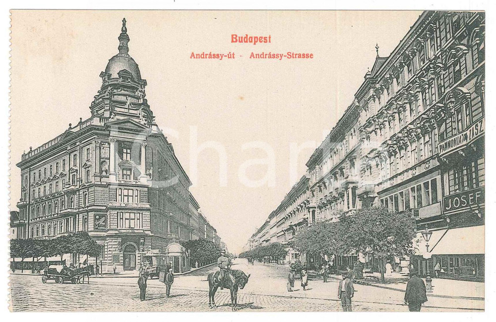 Cartolina originale da collezione 1910 ca BUDAPEST AndrÃ¡ssy Ãºt  AndrÃ¡ssy Avenue  Postcard FP NV 1