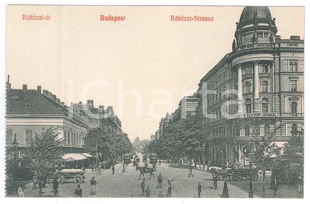 Cartolina originale da collezione 1910 ca BUDAPEST RÃ¡kÃ³czi Ãºt  RÃ¡kÃ³czi Avenue  Postcard FP NV 1