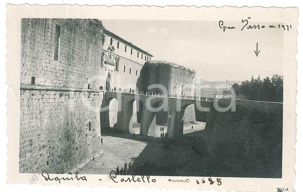 Fotografia d epoca originale 1935 L AQUILA Forte spagnolo  Castello cinquecentesco  Foto 11x7 cm 1