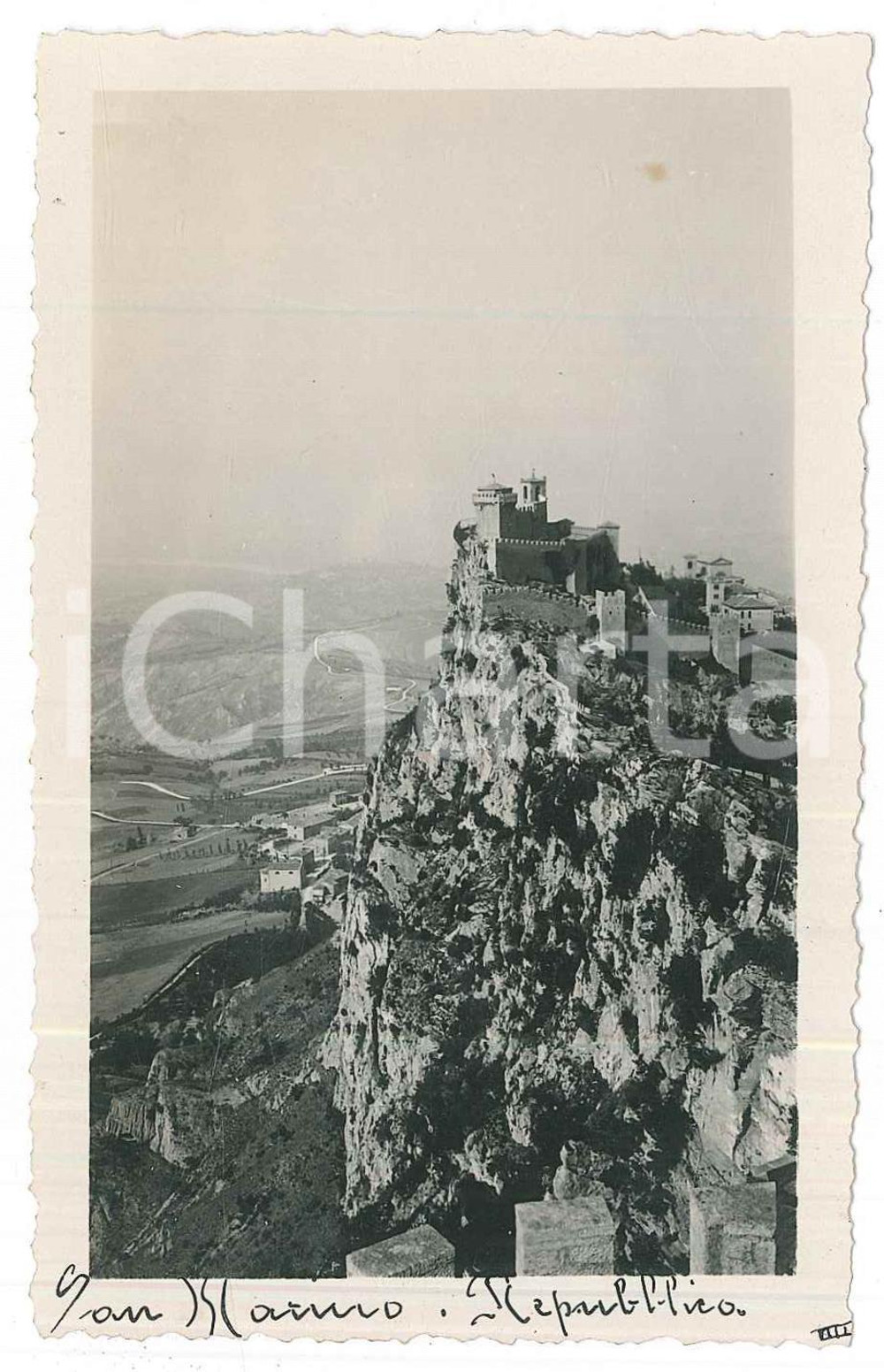 Fotografia d epoca originale 1935 ca SAN MARINO Panorama con la Rocca  Foto 7x11 cm 1