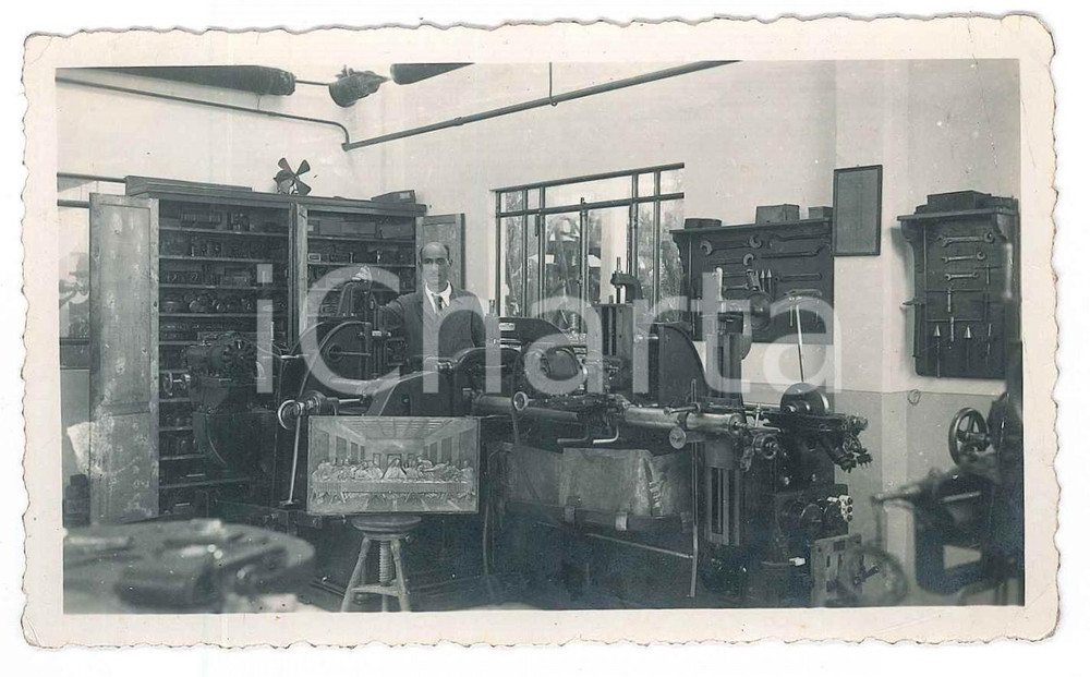 Fotografia d epoca originale 1940 ca MILANO  ALDO SACCHI Minuterie  Pantografo e Ultima Cena Foto 11x7 1