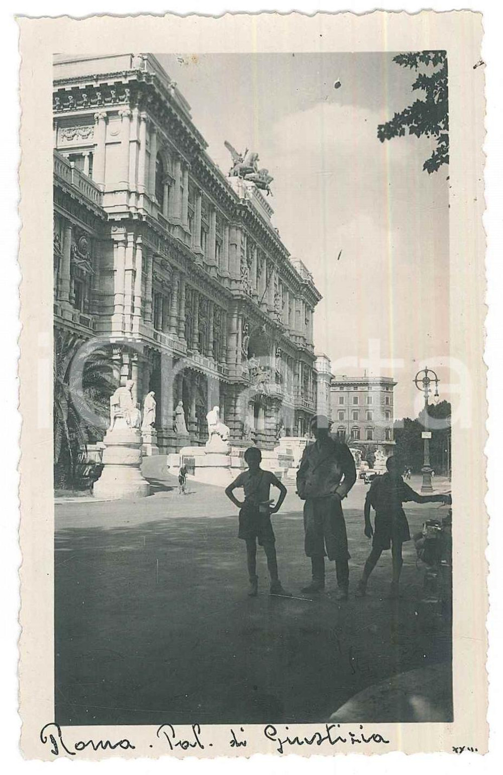Fotografia d epoca originale 1935 ca ROMA Piazza Cavour  Palazzo di Giustizia  Foto 7x11 cm 1