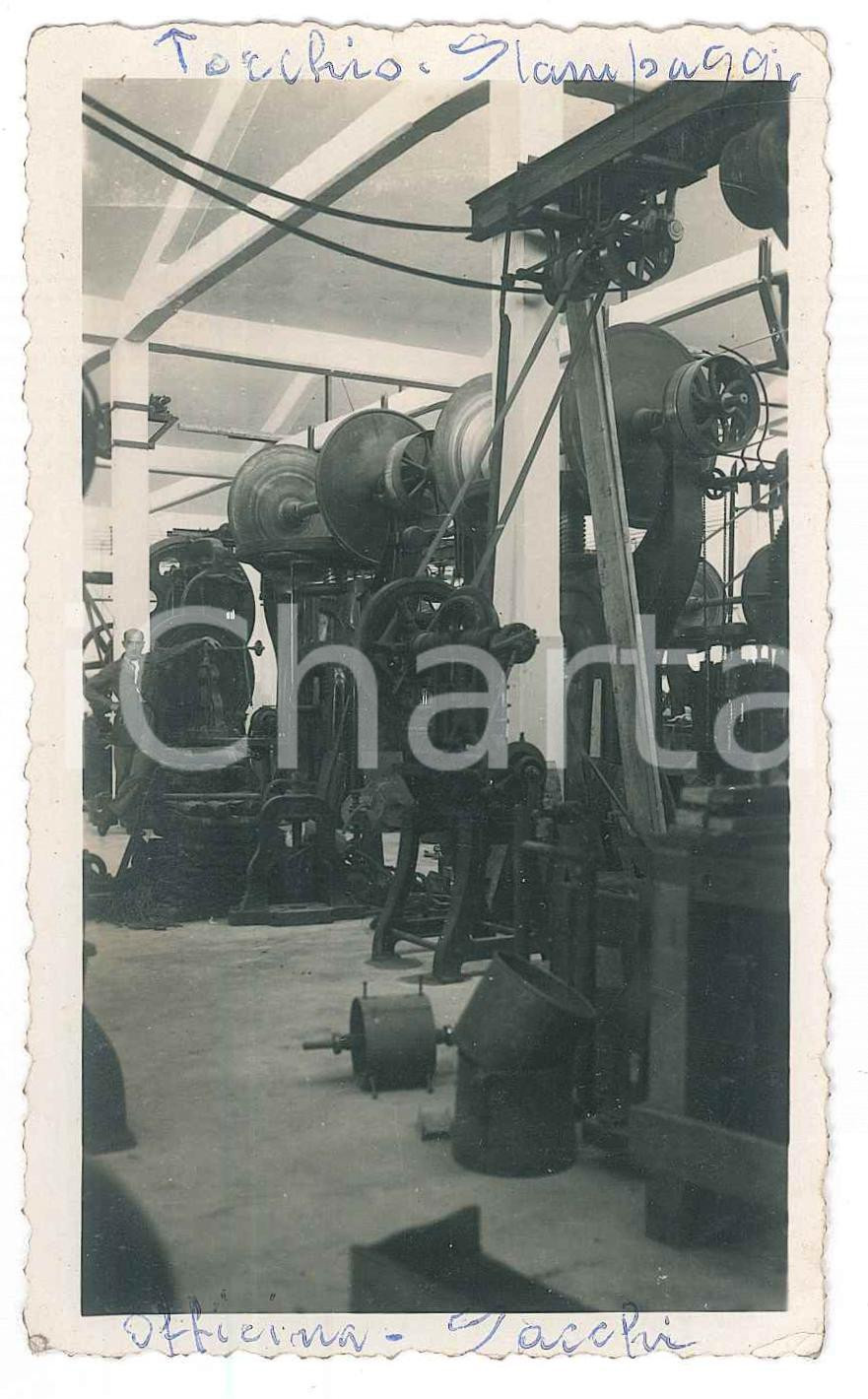 Fotografia d epoca originale 1940 ca MILANO Ditta ALDO SACCHI Minuterie  Stampaggio e torchi Foto 7x11 1