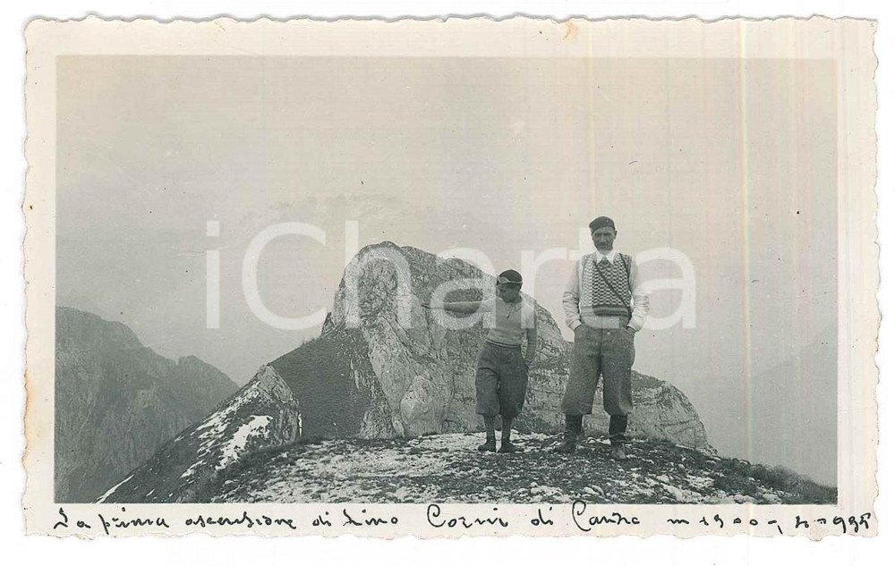 Fotografia d epoca originale 1935 ca VALMADRERA Corni di Canzo  Prima escursione di Lino  Foto 11x7 cm 1