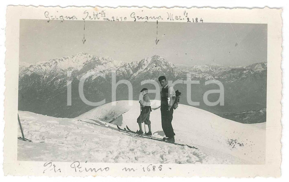 Fotografia d epoca originale 1935 ca PREALPI  MONTE SAN PRIMO Grigna meridionale e settentrionale Foto 11x7 1