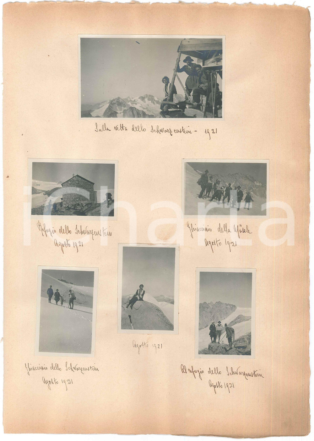 Fotografia d epoca originale 1921 TRENTINO Alpinisti al rifugio dello SCHWARZENSTEIN Lotto 6 foto 1