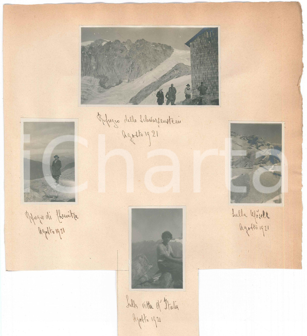 Fotografia d epoca originale 1921 TRENTINO Alpinisti al rifugio dello SCHWARZENSTEIN Lotto 4 foto 1