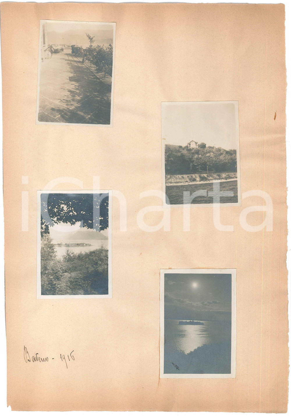 Fotografia d epoca originale 1916 BAVENO  LAGO MAGGIORE  Vedute panoramiche Lotto 4 foto 6x9 cm 1