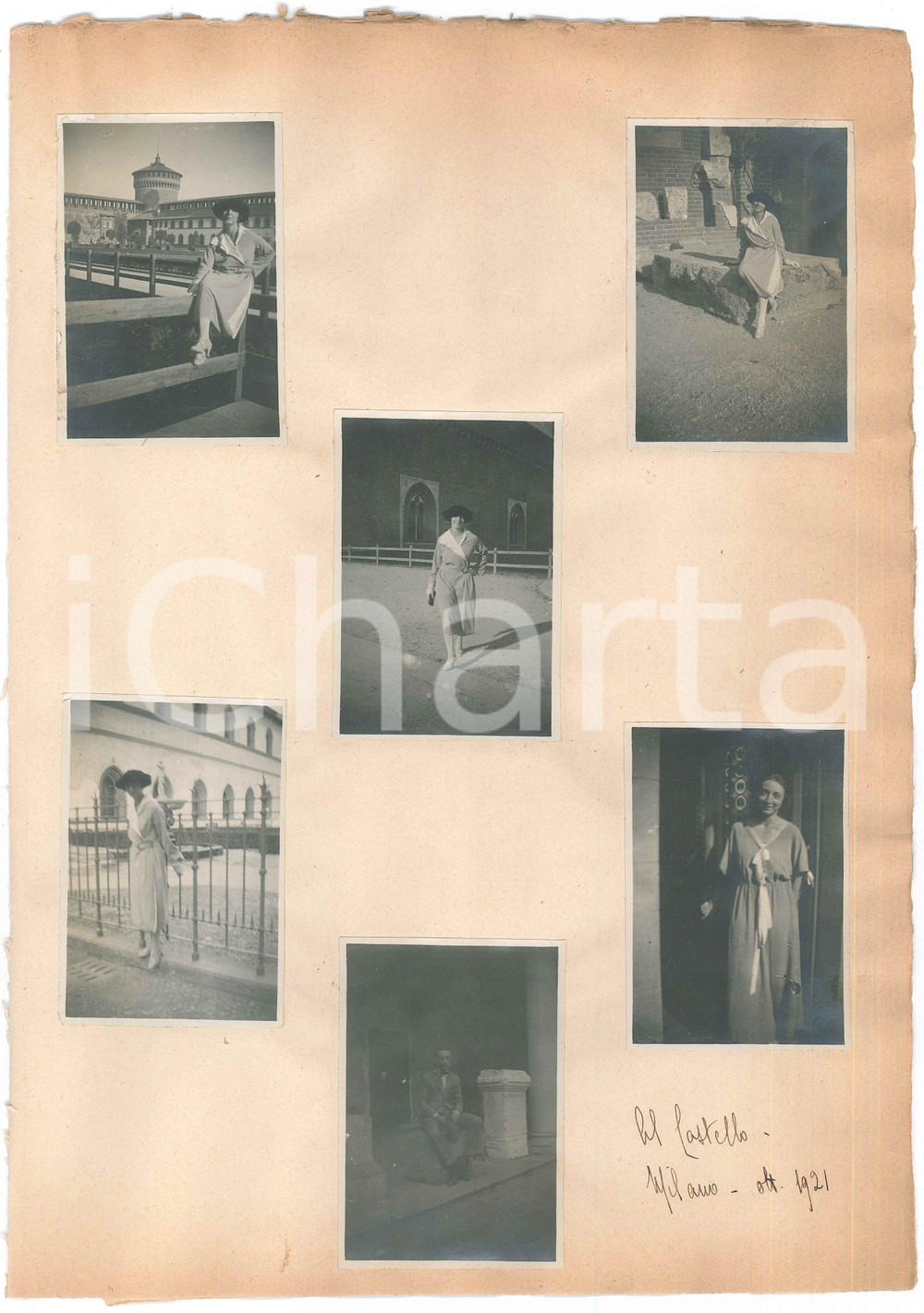 Fotografia d epoca originale 1921 MILANO  Castello Sforzesco   Ritratti di donna Lotto 6 foto 6x9 cm 1