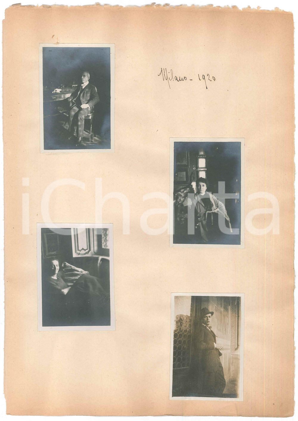 Fotografia d epoca originale 1920 COSTUME  MILANO  Famiglia nella propria abitazione Lotto 4 foto 6x9 1