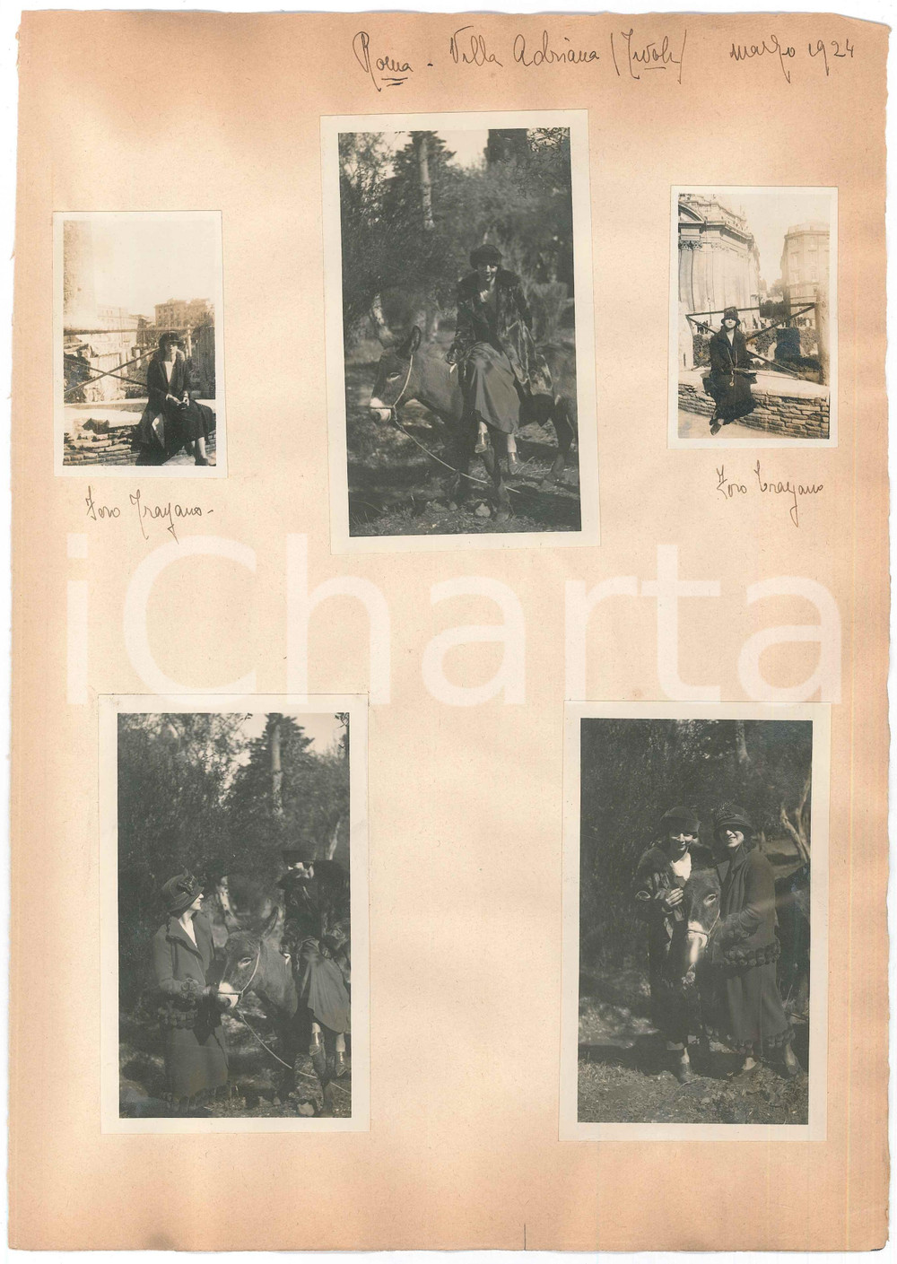 1924 ROMA Foro di Traiano - TIVOLI (RM) Villa Adriana - Visitatrici *5 foto 6x9