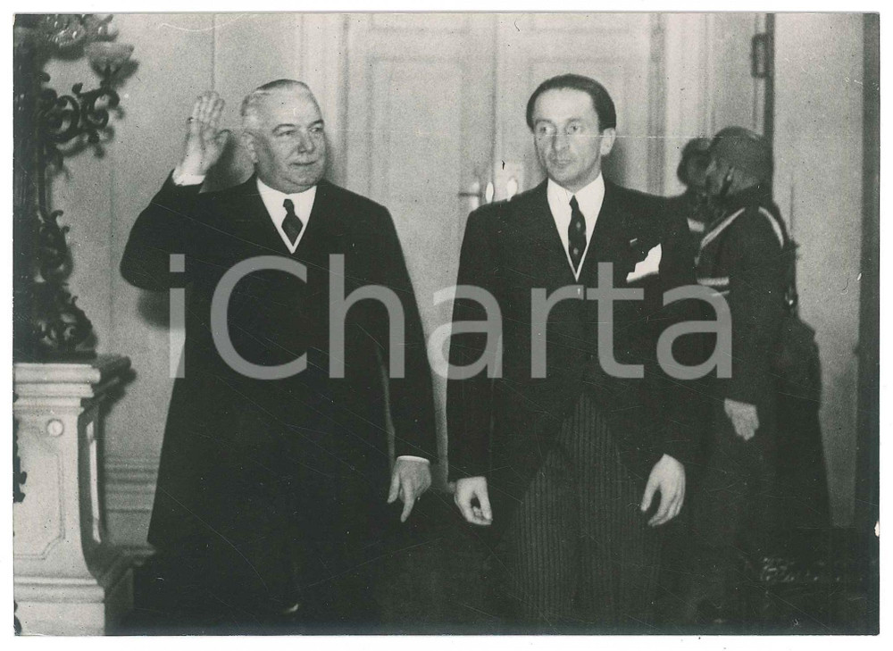 Fotografia d epoca originale 1937 WIEN AUSTRIA Reichsaussenminister Konstantin VON NEURATH und Guido SCHMIDT 1