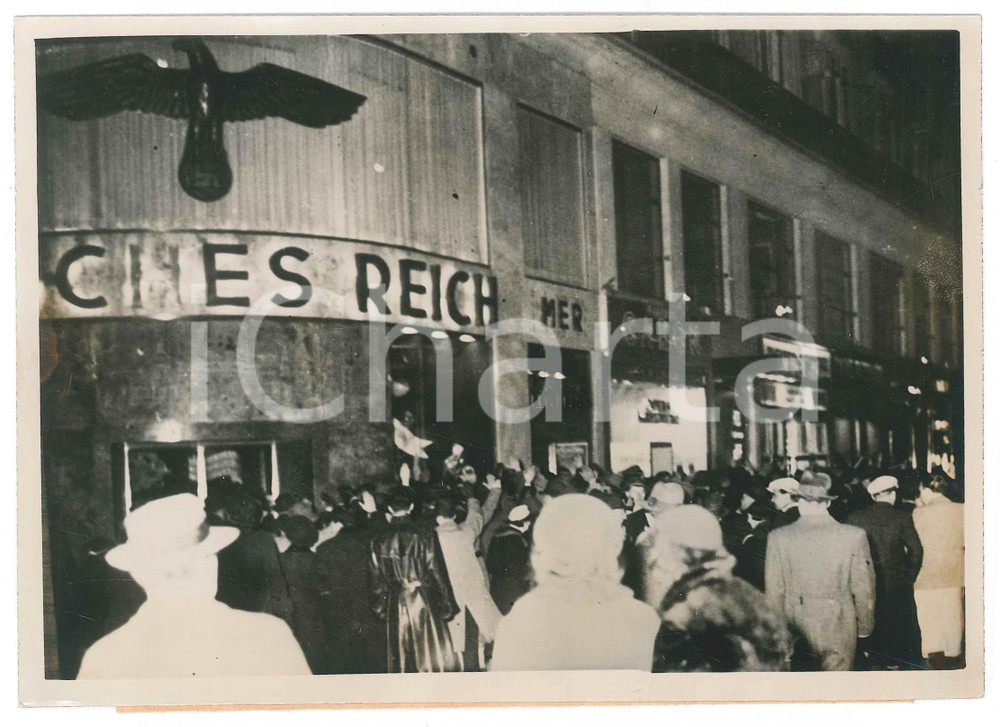 Fotografia d epoca originale Febbraio 1938 WIEN Deutschen Verkehrsburo  Manifestazione pro Germania Foto 1