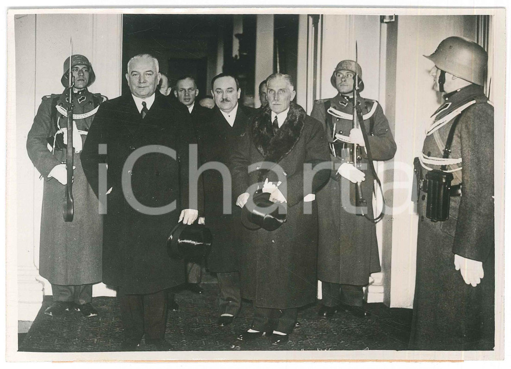 Fotografia d epoca originale 1937 WIEN Konstantin VON NEURATH Franz VON PAPEN dopo udienza con Wilhelm MIKLAS 1
