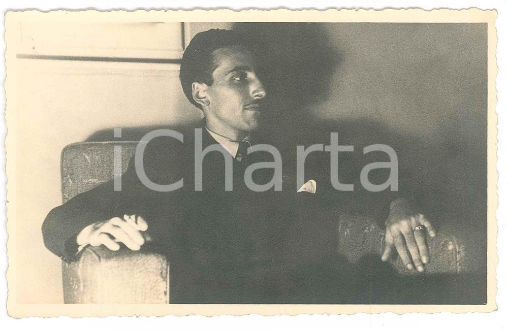 Fotografia d epoca originale 1940 ca MILANO Ritratto di Mario ANGIOLINI  JOLLY CLUB Foto 13x8 cm 1