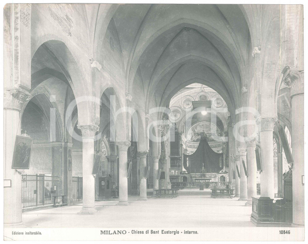 Fotografia d epoca originale 1920 ca MILANO Chiesa di Sant Eustorgio  Foto seriale 10546  24x19 cm 1