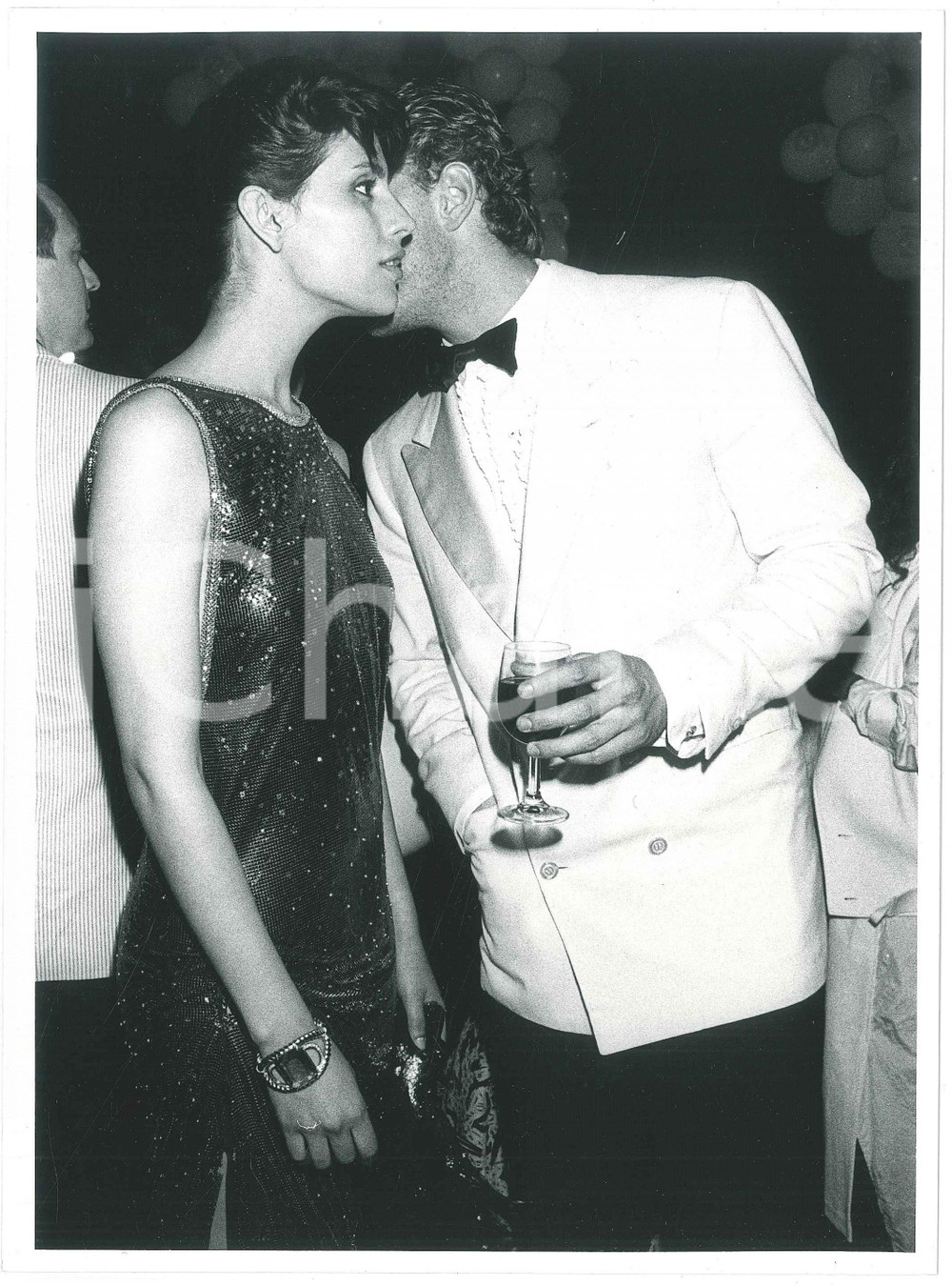 Fotografia d epoca originale 1986 CANNES  FESTIVAL DEL CINEMA Jo CHAMPA Urbano BARBERINI Foto 18x24 cm 3 1