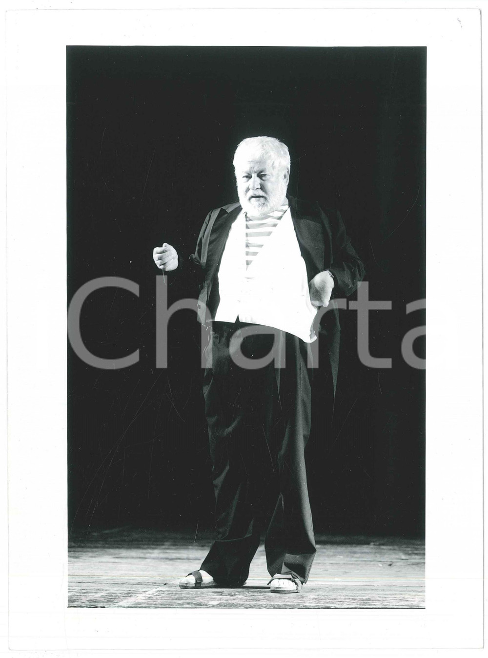 Fotografia d epoca originale 2000 TEATRO Delirio di un povero vecchio  Paolo VILLAGGIO Foto 17x23 cm 1