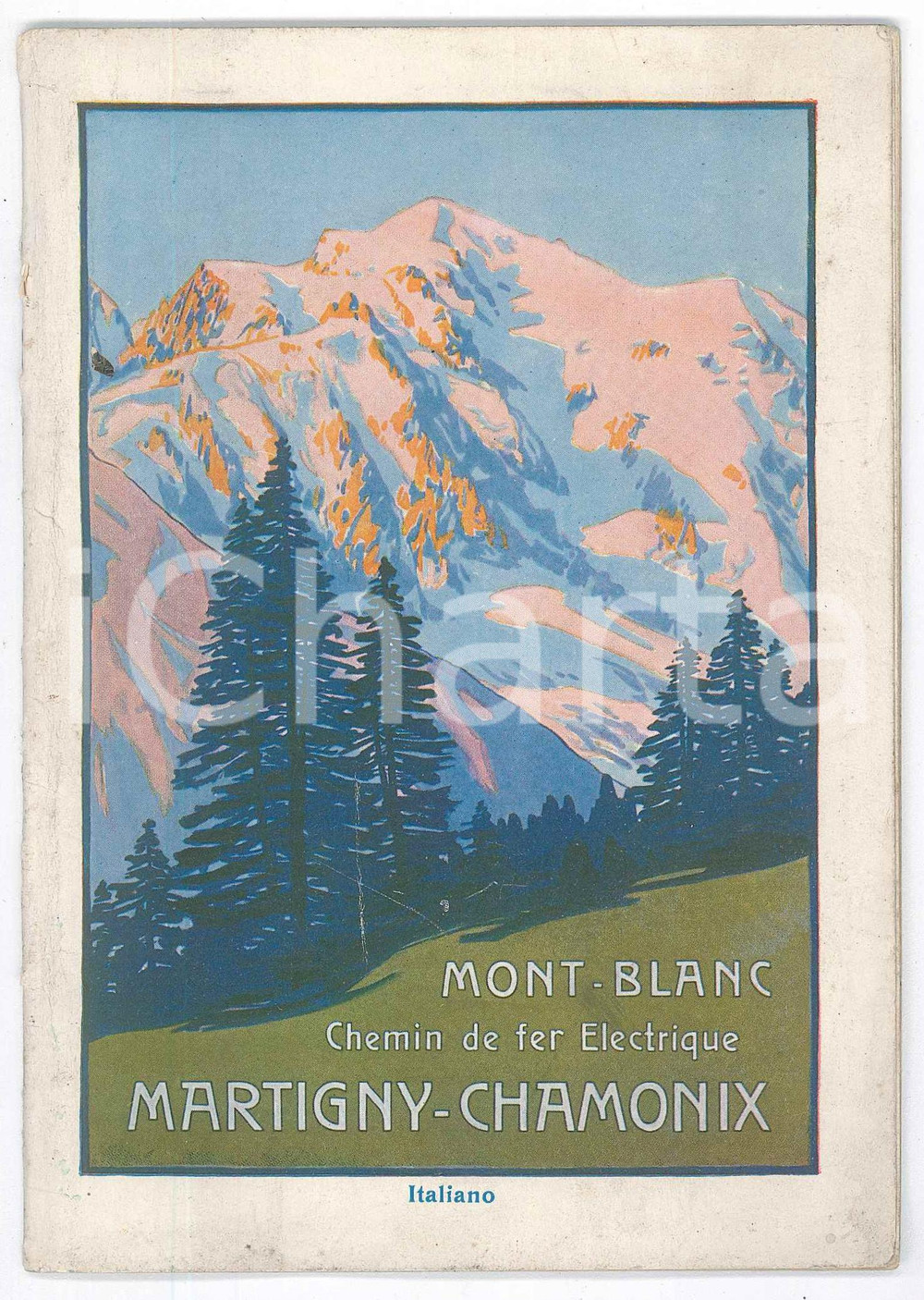 Libro, pubblicazione d epoca 1910 ca MONTE BIANCO Ferrovia elettrica MARTIGNYCHATELARDCHAMONIX 24 pp. 1