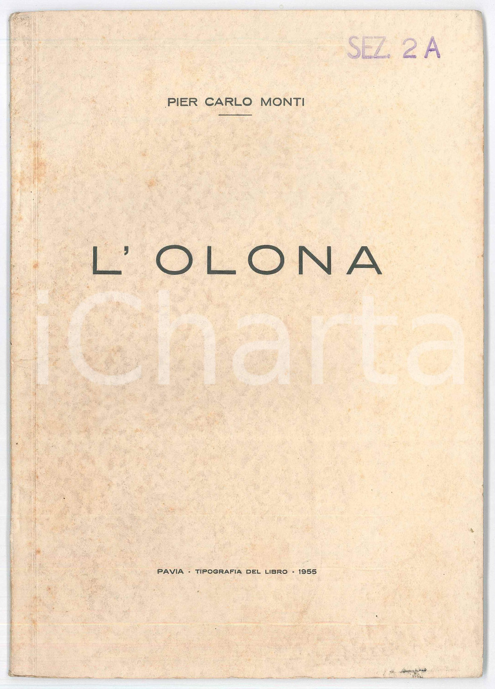 1955 Pier Carlo MONTI - L'Olona - ILLUSTRATO 54 pp. Pubblicazione d'epoca, con copertina flessibile, illustrata b/n.PAGINE: 54 FAIR/discreto alcune aderenze tra le pagine; fioriture in copertina Formato: 17x24 cm originale e autentica 1