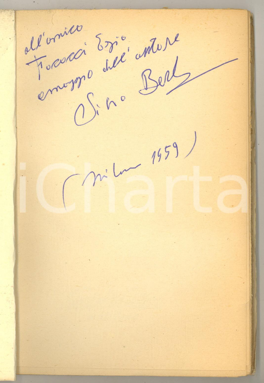 1954 TEATRO Silvio BERTI (TIBER) Milano e poi piÃ¹ - Ed. GASTALDI Invio AUTOGRAFO Brossura editoriale con copertina flessibile.Invio autografo all'interno.PAGINE: 60 FAIR/discreto buone condizioni interne, ma piegature in copertina con piccolo strappo al lato superiore Formato: 13x19 cm originale e autentica 2