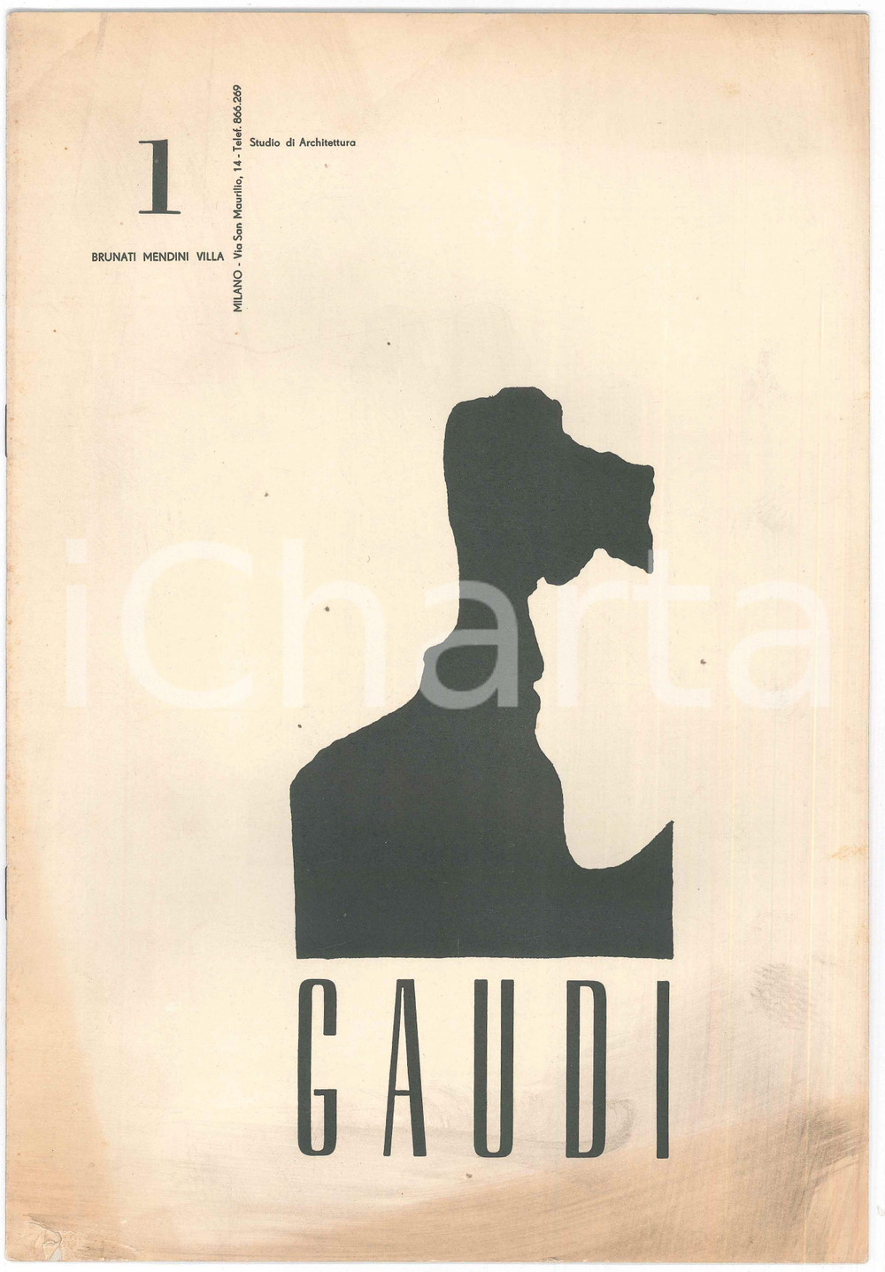 Giornale, rivista storica 1960 MILANO ARCHITETTURA Studio BRUNATI MENDINI VILLA  GaudÃ¬  Rivista nÂ°1 1
