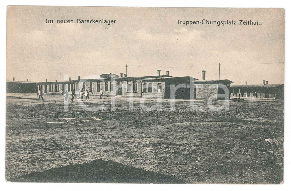 Cartolina originale da collezione 1917 WW1 ZEITHAIN GERMANY Barackenlager und TruppenÃ¼bungsplatz Postcard 1