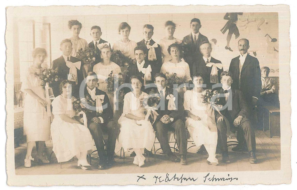 Fotografia d epoca originale 1925 ca GERMANY TanzkrÃ¤nzchen  Circolo di danza Fotografia 14x9 cm 1