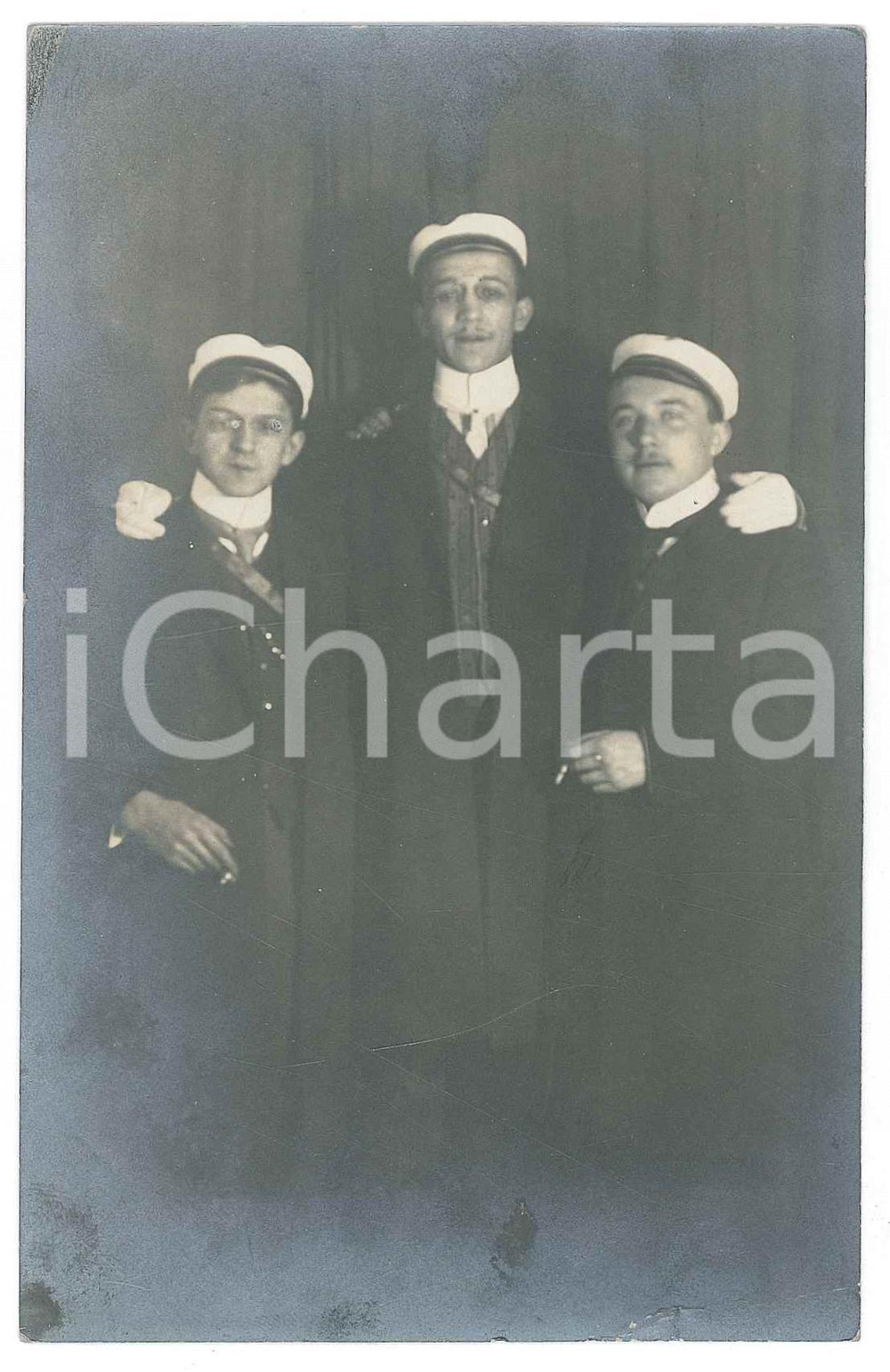 Fotografia d epoca originale 1910 ca GERMANY Group of students Photo postcard 9x14 cm 1