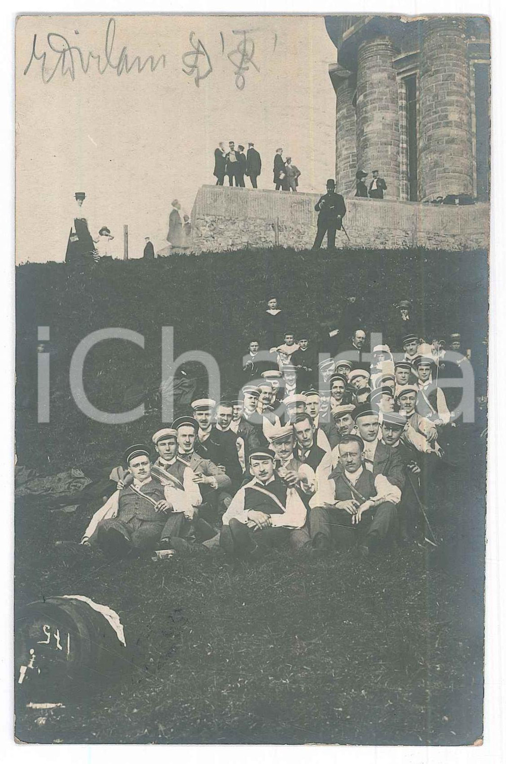Fotografia d epoca originale 1910 EISENACH D Castello  Gruppo in gita Fotografia 9x14 cm 1