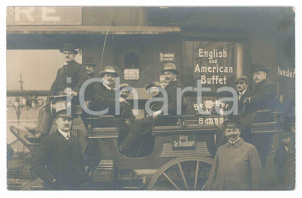 Fotografia d epoca originale 1920 ca TOURISM  HAMBURG  SELIG S grosse Rundfahrt  Passengers  Photo 1