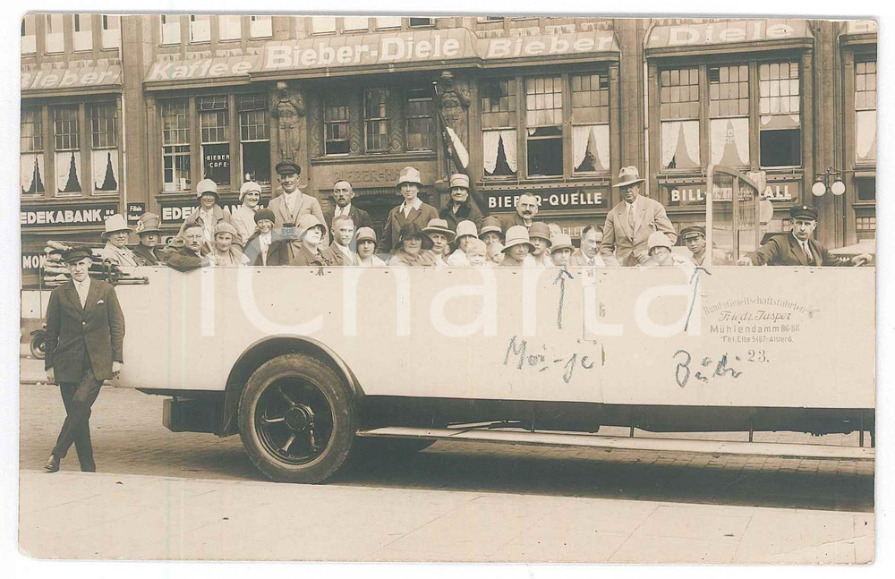 Fotografia d epoca originale 1928 TOURISM  HAMBURG  Friedrich JASPER Rundfahrt  Passengers  Photo 1