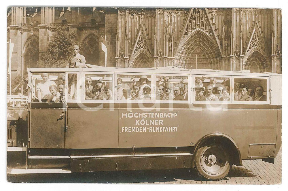 Fotografia d epoca originale 1928 KOHLN  HOCHSTENBACHS KÃ¶lner  FremdenRundfahrt  Auto con passeggeri Foto 1