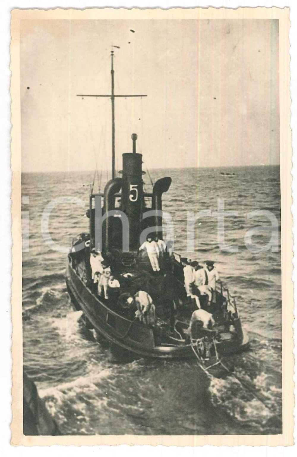 Fotografia d epoca originale 1943 HAMBURG  MARINE SperrwaffenKameradschaft  Gruppo in navigazione Foto 1
