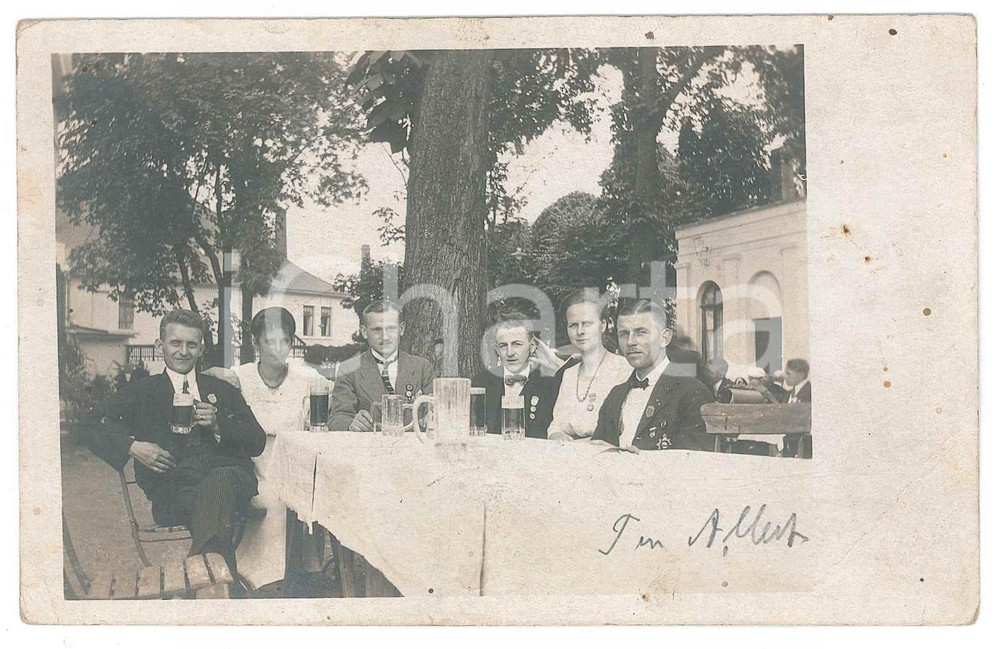 1920 ca PILLNITZ (GERMANIA) Ritratto di gruppo a tavola - Foto 14x9 cm