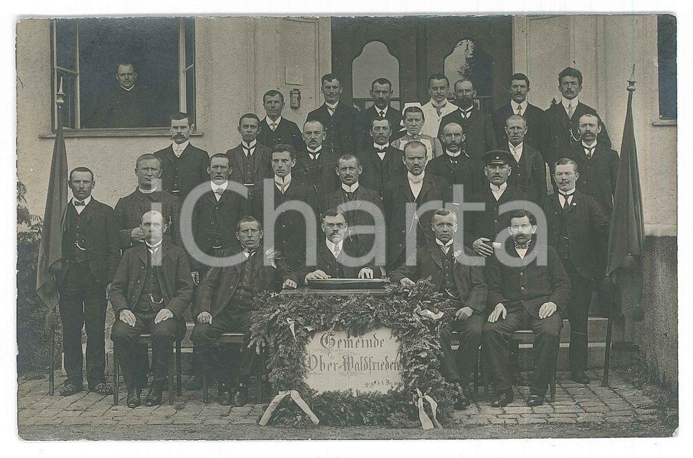 Fotografia d epoca originale 1908 WALDFRIEDEN D Rappresentanti della comunitÃ   Ritratto Foto 14x9 cm 1