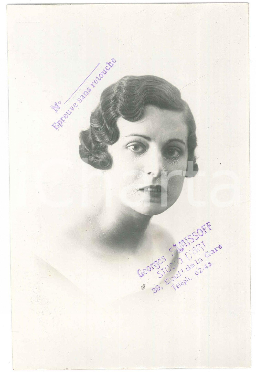 Fotografia d epoca originale 1925 ca CASABLANCA Ritratto femminile  Foto Georges SAMISSOFF 12x18 cm 1
