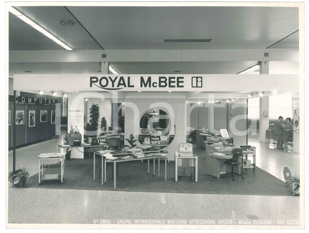 1968 MILANO - 5° SMAU Stand fieristico ROYAL McBEE Foto 23x18 cm